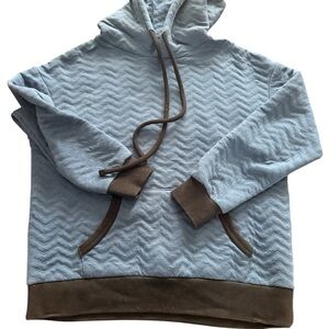 Lands End Hoodie Hooded Sweatshirt Size Medium Blue and Black